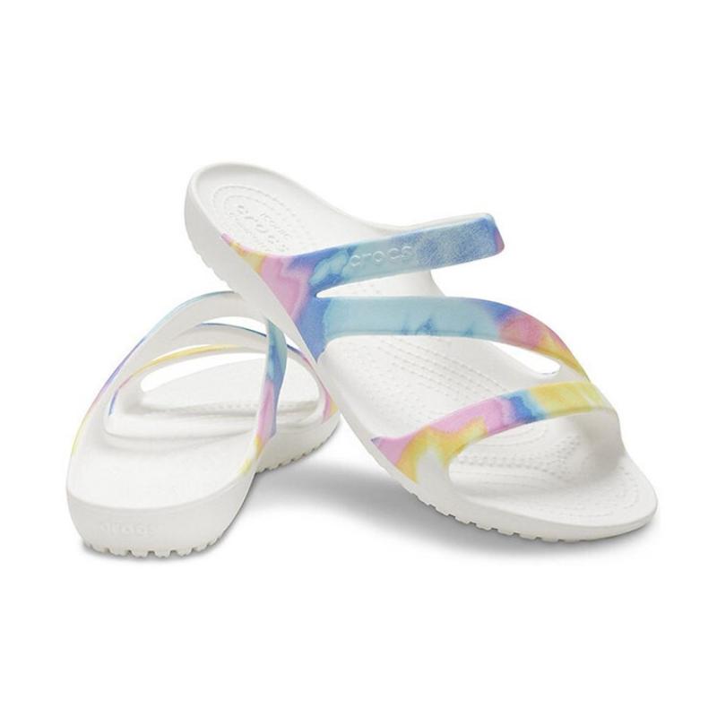 Crocs Swiftwater Crocs Casual Multi Color Tie Dye Sandals 'White' Women's