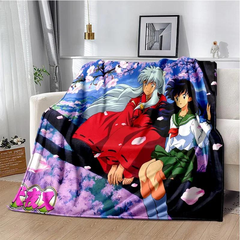 Cartoon Anime Inuyasha Throws Blanket for Sofa Bedding Couch Hiking Picnic Super Soft Cute kawaii Flannel Blanket birthday gift