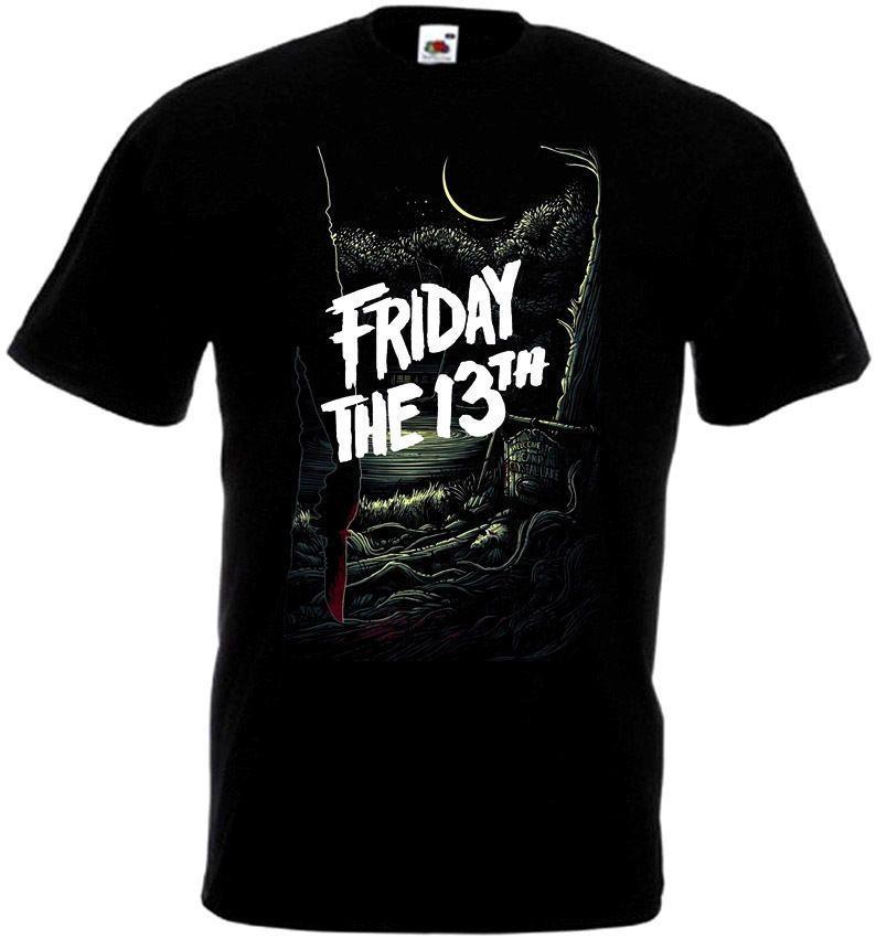 Unisex Shirt Cotton Oversize Large Size Friday The 13th V27 T Shirt Black Movie Poster All Sizes S-5XL