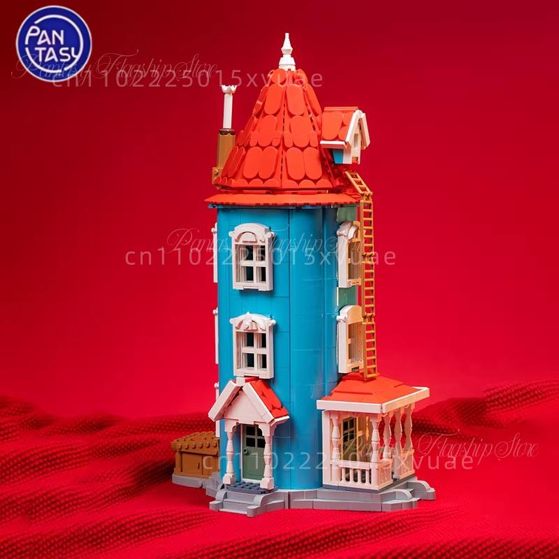 Pantasy Moomin Home Building Blocks Anime Assembly Model Toy Collection Street Scene Desktop Decoration Children's Birthday Gift