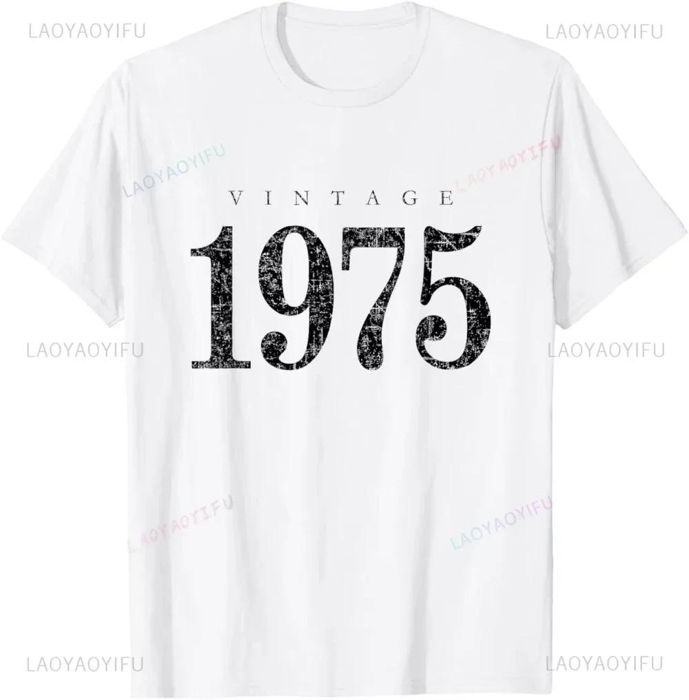 Birthday Gift Retro 1975 Party Tshirt Summer Mens Y2k Casual Fashion Luxury Comfortable Quality Oversized Tshirt