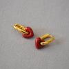 Korean Version Of Fashionable Retro Red Thick Fat Small Love Handmade Enamel Glaze Personality Niche Temperament U-Shaped Earrings Earrings