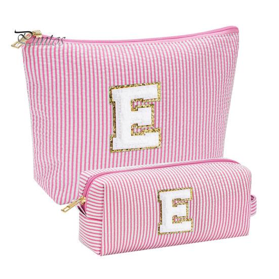 

2 шт. косметички для хранения, косметичка с заглавными буквами, застежка-молния, водонепроницаемая, большая емкость, органайзер для косметики E