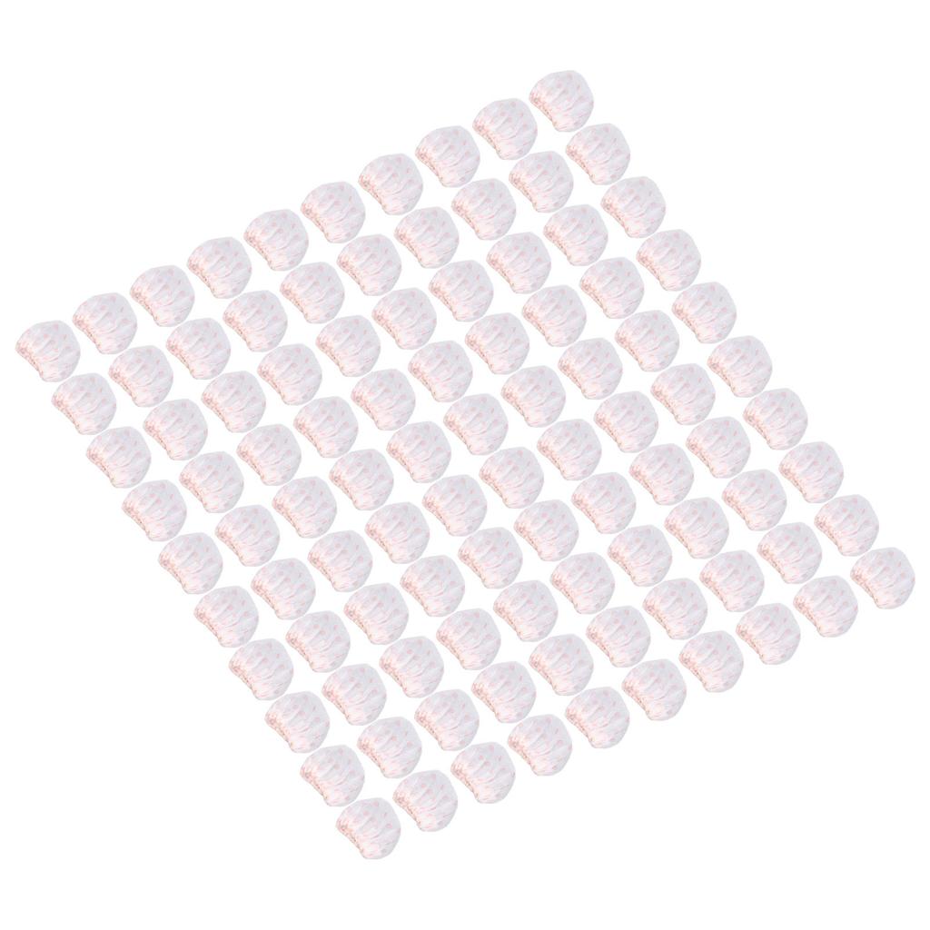 100Pcs Microphone Cover Dust Sweat Resistant Disposable Excellent Elasticity Reduce Noise Microphone CapsWhite Red Dot
