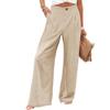 Pantaloni Lunghi Comodi a Vita Alta con Bottoni ed Elastico, Pantaloni Casual Larghi Dritti da Donna, Estate 2026