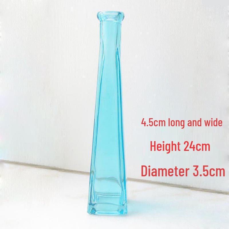 European Retro Embossed Transparent Glass Vase, French Pastoral Style: Creative Decor for Living Room