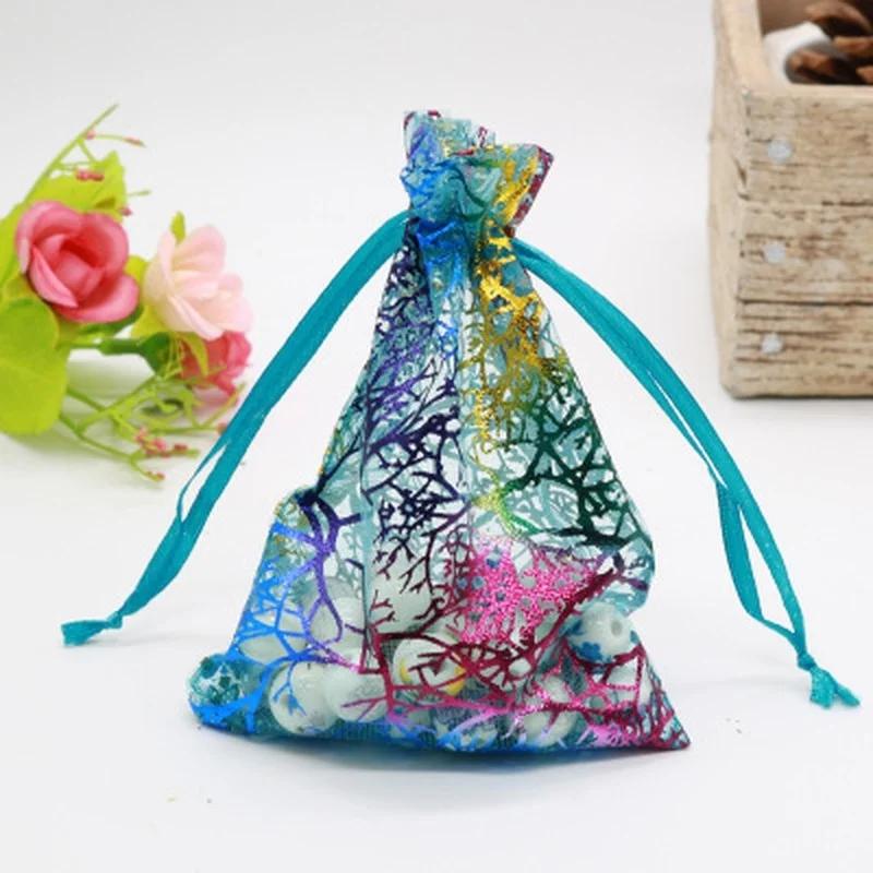 20pcs/lot Drawstring Organza Bags Wedding Christmas Decoration Gift Bag Jewelry Packaging & Pouches