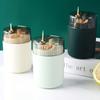 New In Automatic Toothpick Dispenser Portable Plastic Toothpick Holder Container Creative Press Toothpick Storage Box Organizer