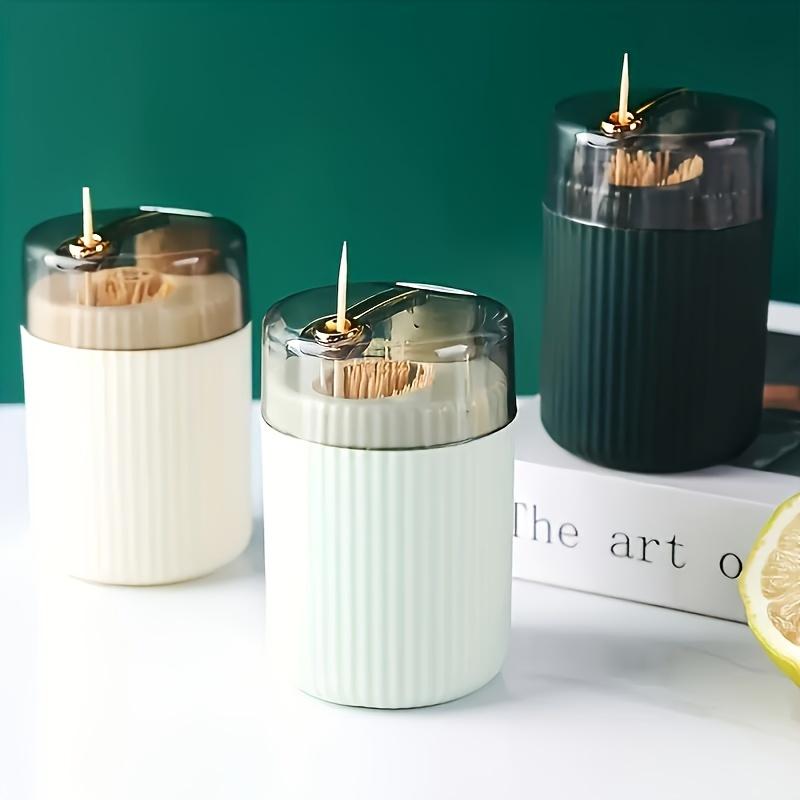 New In Automatic Toothpick Dispenser Portable Plastic Toothpick Holder Container Creative Press Toothpick Storage Box Organizer