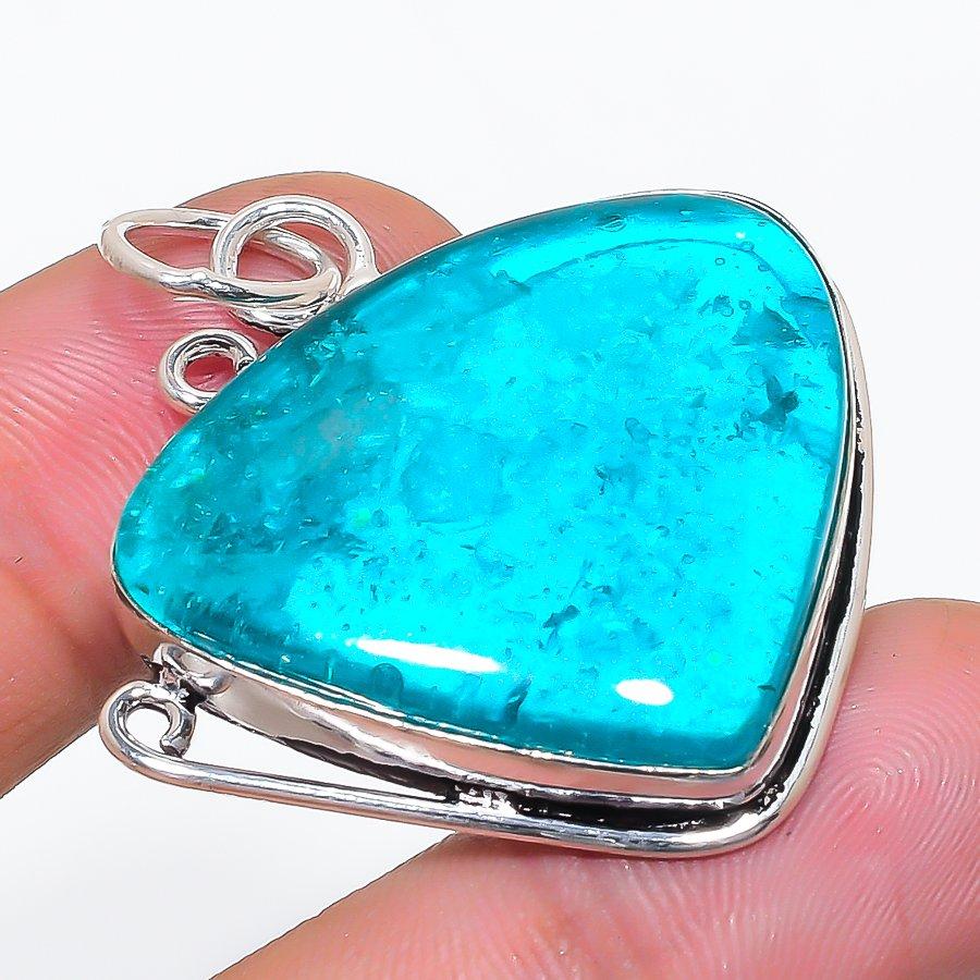 Natural Blue Chalcedony Gemstone 925 Sterling Silver Jewelry Pendant 1.81  AP-14184