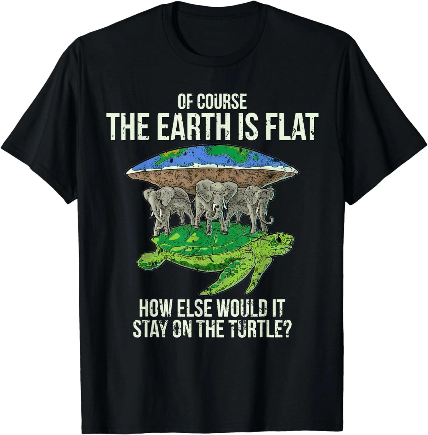 Flat Earth Society, Turtle Elephants Men Women Gift T-Shirt XXXXL