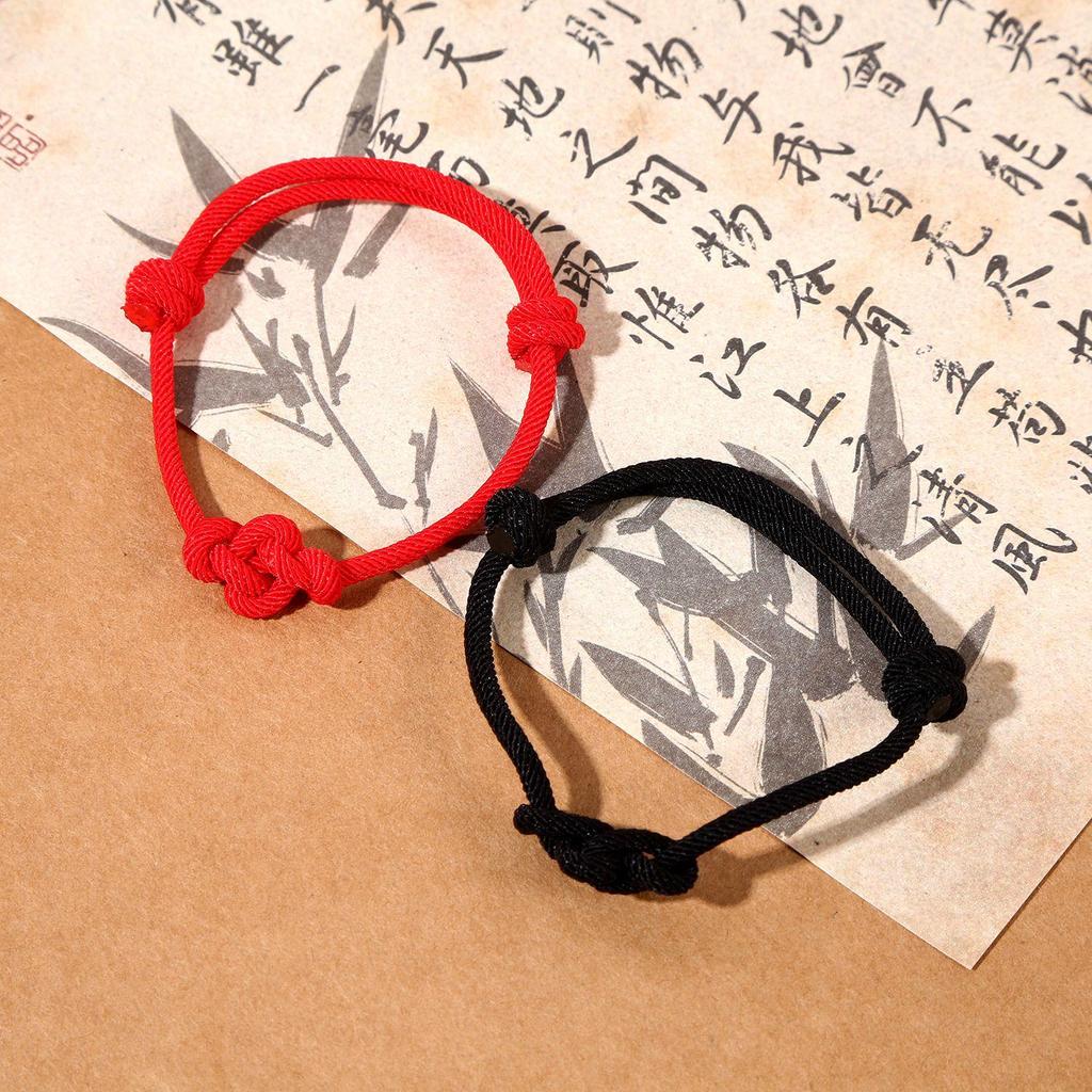 Red Rope Vajra Knot Couple Bracelet - Hand-Woven Token of Affection for Men and Women