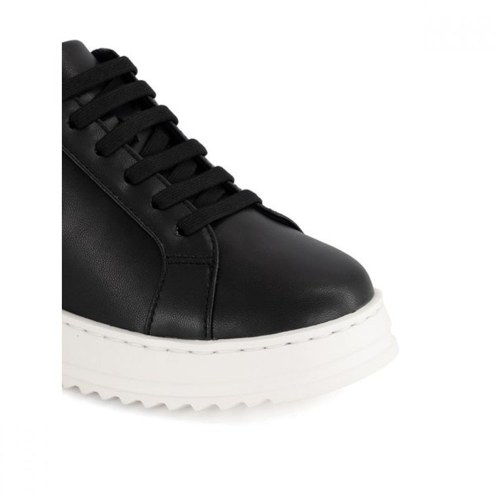 Daks Women Smile Pattern Comfort Elevation Banding Sneakers Black Dlf602ls10