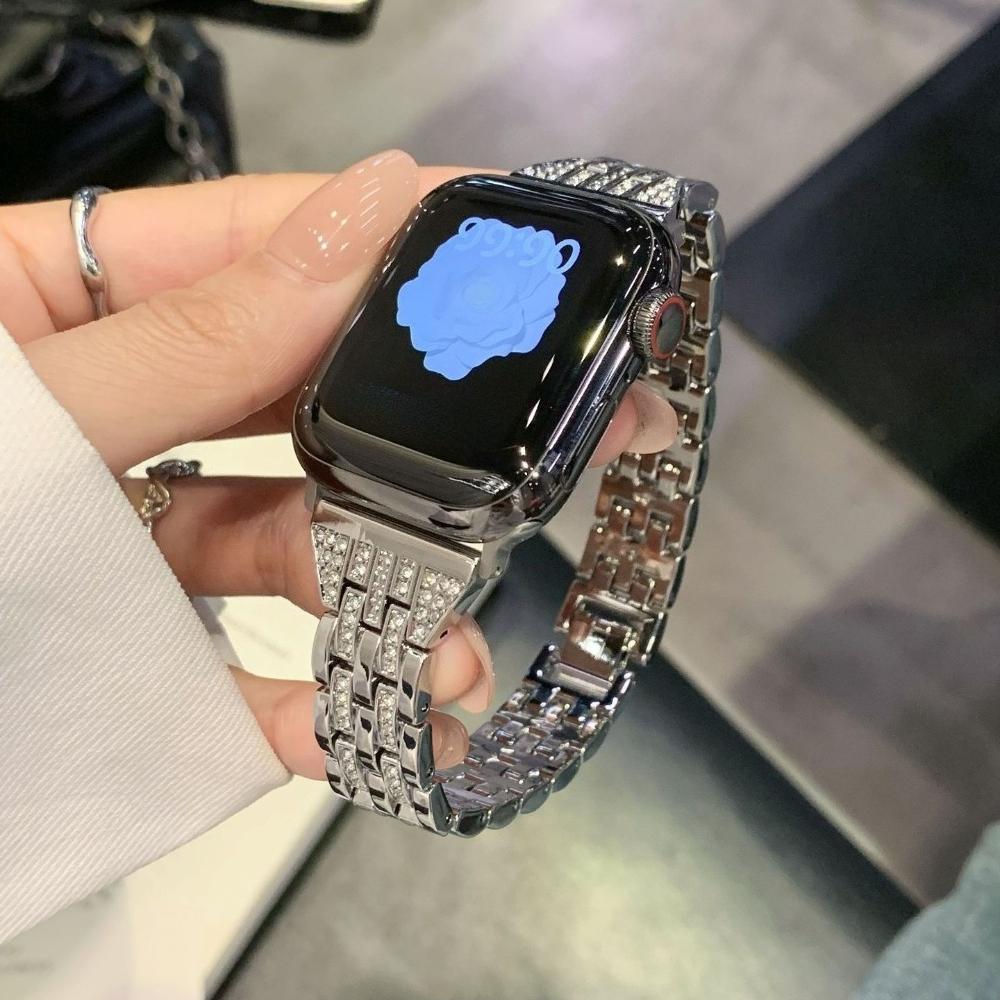 Sparkling Metal Band for Apple Watch Ultra Bands 49mm 38 40 41 42 44 45 46mm Jewelry Diamond Metal Strap for iWatch Series11 10 9 8 7 6 5 4 3
