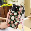 Lanyard Flower Phone Case For Nokia HMD Skyline Kickstand Back Cover Ring Fashion Design Wrist Strap Waterproof Silicone