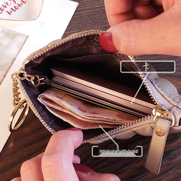 Women's Genuine Leather Mini Wallet with Zipper - 2025 Style