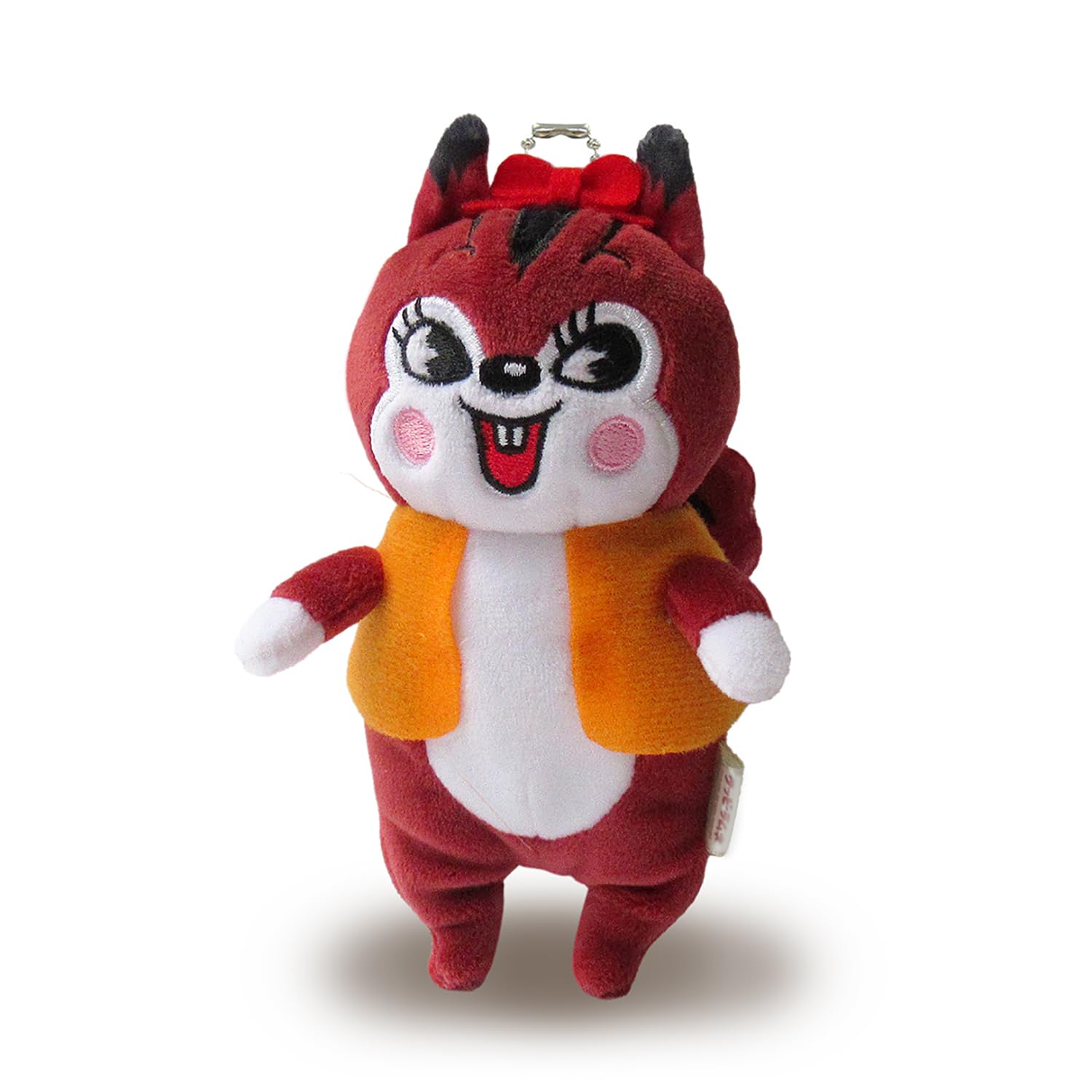 Morisaka Global Mochi Ramu Mini 7x5x14cm Cuppy Ramune Plush Character Retro Rabbit and Soft and Cute Mochi Series Toy, Squirrel, Soothing, Squishy,