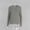 New Striped Long-sleeve 2026 Commuter Slim-fit Round-neck Base Shirt for Women, Casual T-shirt