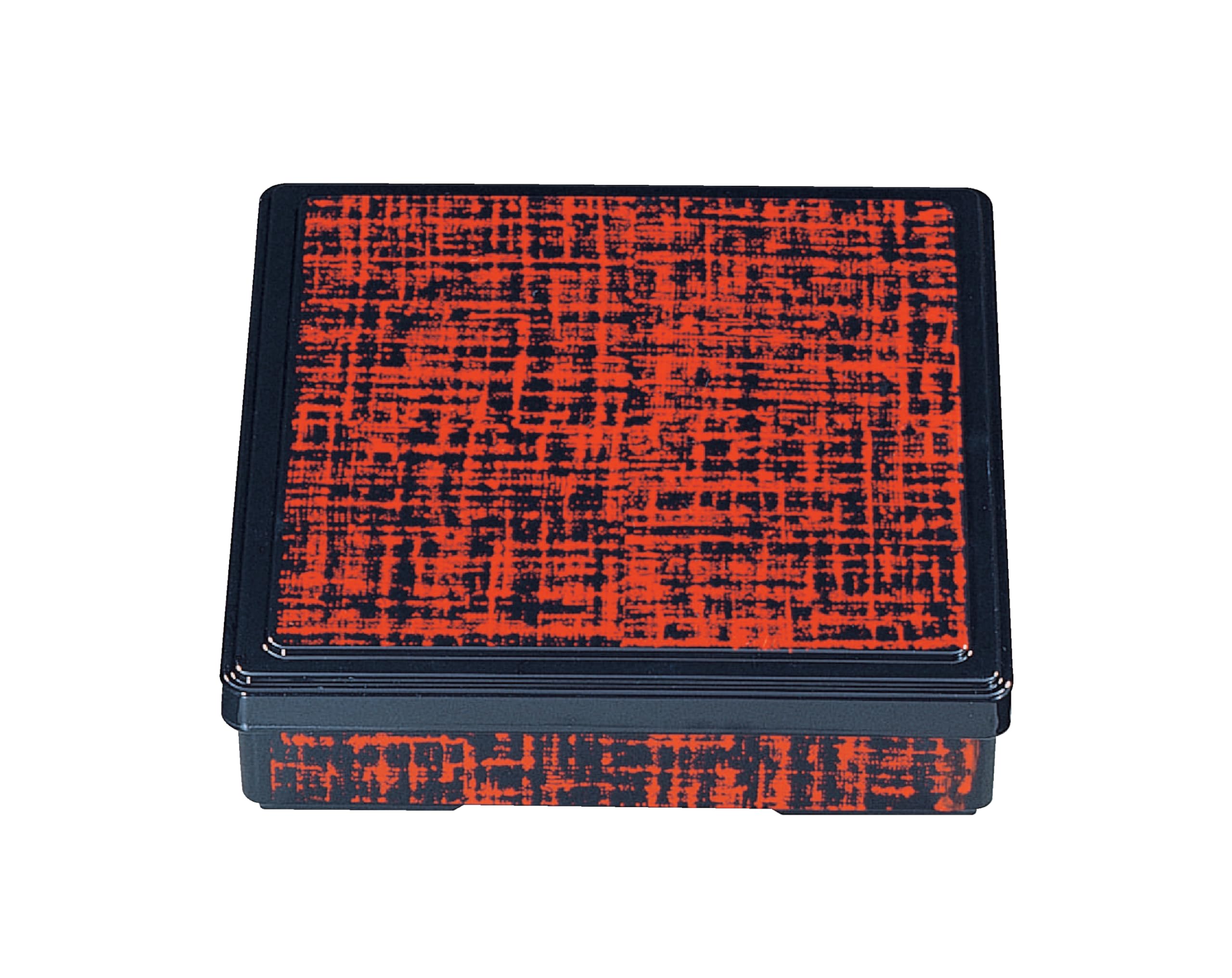 Wakaizumi Lacquerware ABS Square Bento Vermilion Cloth Pattern Vermilion 7-inch Box, (with Divider) F-2-20 F-2-25 красный
