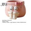 Desktop Storage Accessories Cute Cartoon Girl Pen Holder, Resin Makeup Brush Decorative Holder Organizer with Bow Design, Sundries Bucket for