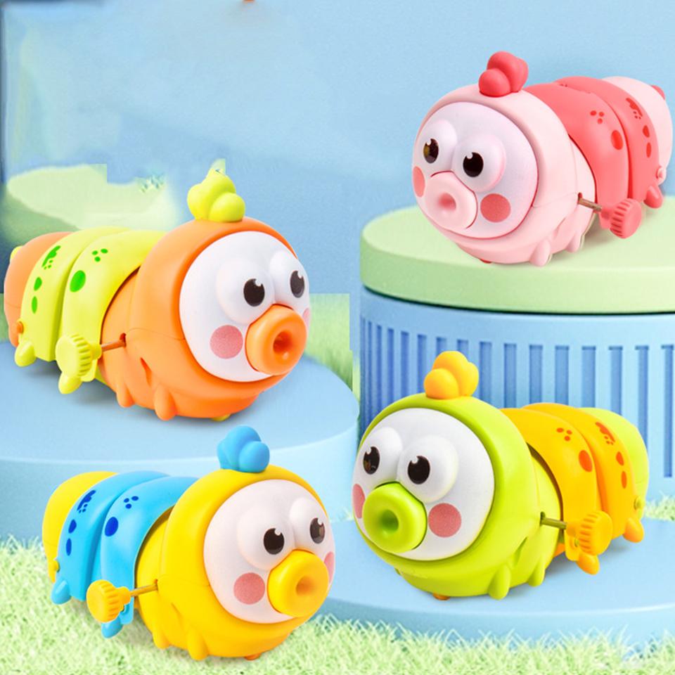 Wind-up Colorful Caterpillar Toy Cartoon Chain Crawling Insect Kids Parent Interactive Play Toy