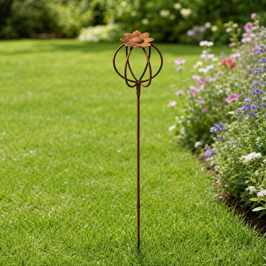 Garden Stake with Flower Top Elegant Plant Support Stakes Easy To Install