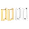 Fashion Stainless Steel Rectangle Hoop Earrings For Women Huggie Geometric Punk Hip Hop Unisex Zircon Gold Copper Black Color