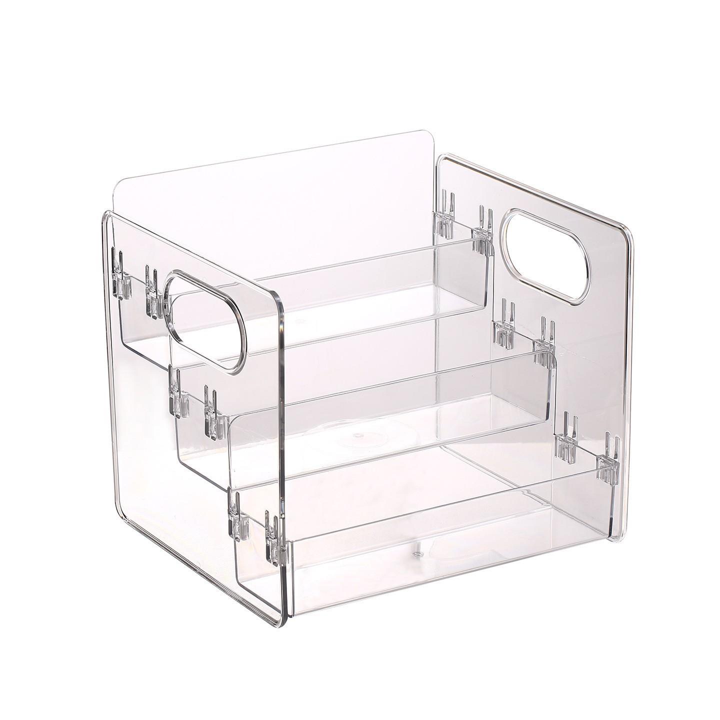 

2026 Cosmetic Desktop Storage Box, Acrylic High-Grade Dust-Proof Perfume and Skin Care Product Organizer, Three-Layer Step Display and St 24.5*21*20CM