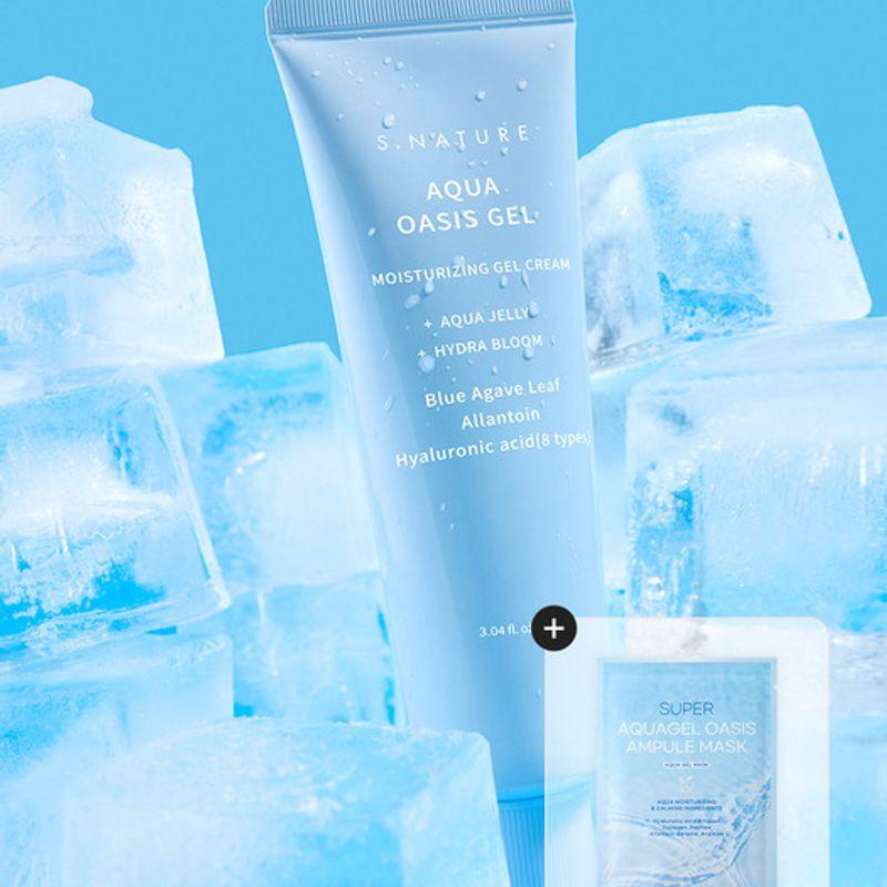 

[Recommended for Oily Skin] Aqua Oasis Moisture Gel Cream 80ml (+ 1 Oasis Ampoule Mask Pack)