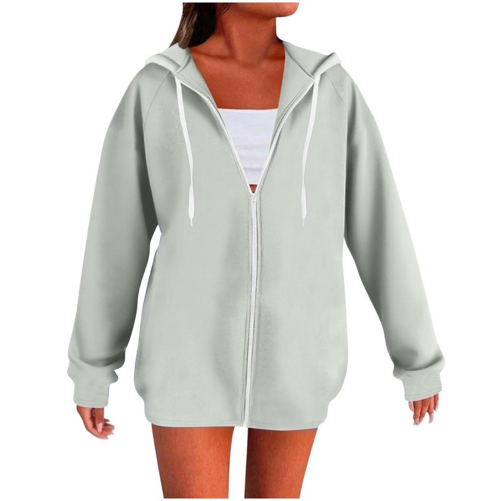 Women's Color Raglan Long Sleeve Hoodie with Drawstring and Pockets for Casual Wear