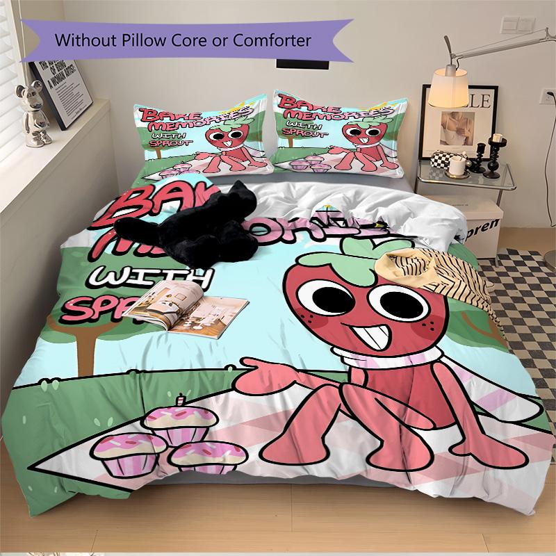 Memories Sprout Print 3Pcs Bedding Set,Duvet Cover with 2 Bedro,Pillowcase Home Birthday Gift
