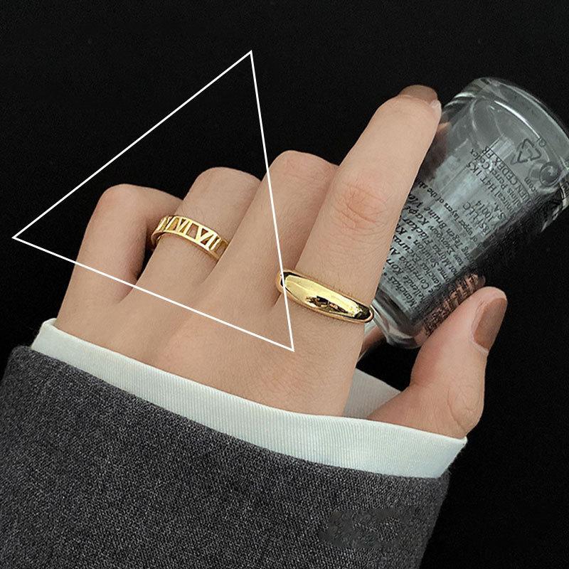 

S925 Стерлинговое Модное Серебряное Винтажное Кольцо с Римскими Цифрами для Женщин, Размер Регулируемый