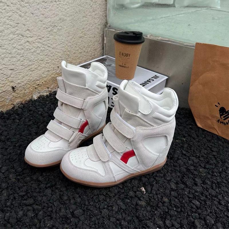 Brand Iarnă Ghete Scurte pentru Femei Toc Pană 6cm Pantofi Sport cu Top Înalt Anti-alunecare Gros Pantofi de Zăpadă Modă Talpă Groasă Pantofi pentru Femei