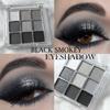 9 Colors Cool Toned Eyeshadow Palette Black Smokey Palette Matte Glitter Eyeshadow Palette Smoky Eye Shadow Eye Pigments Palette