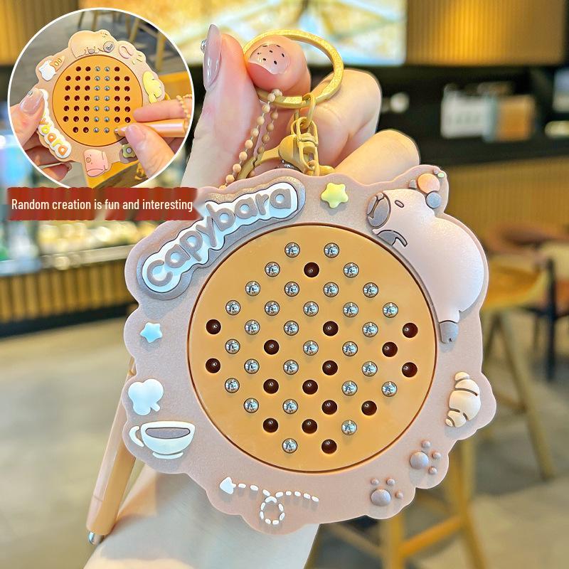 Cartoon Capybara Magnetic Steel Ball Keychain - Cute Creative Children s Toy Backpack Pendant