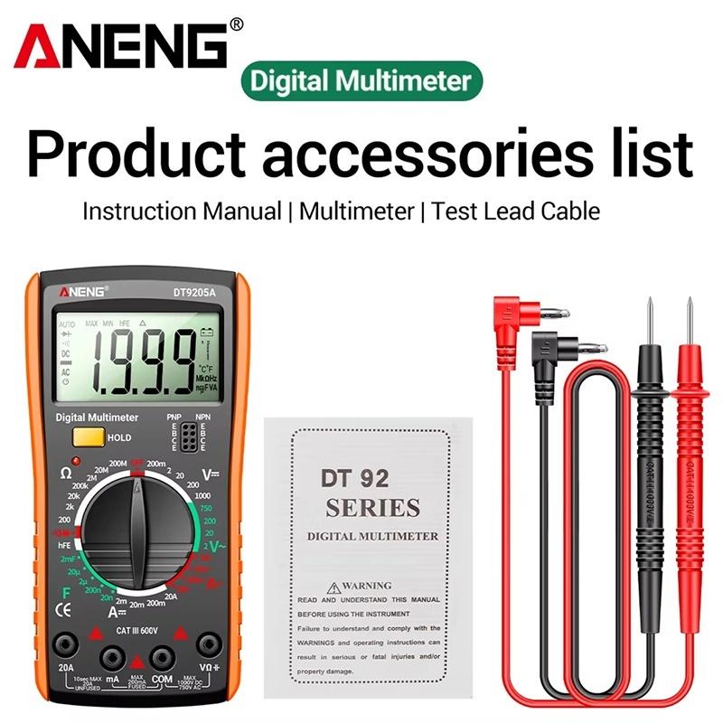 Dt9205A Digital Multimeter True Rms Professional /Dc Current Tester Capacitor Voltage Meter Detector Tools