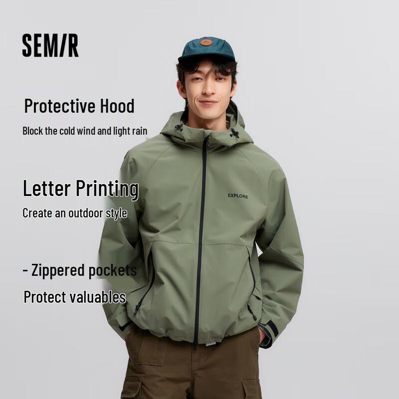 

Semir Men s 3-Proof Windproof Hooded Outdoor Jacket L