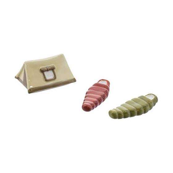 Setocraft Chopstick Rest Tent Set SP-3841 Miniature Camping Gear Sleeping Bag Ceramic