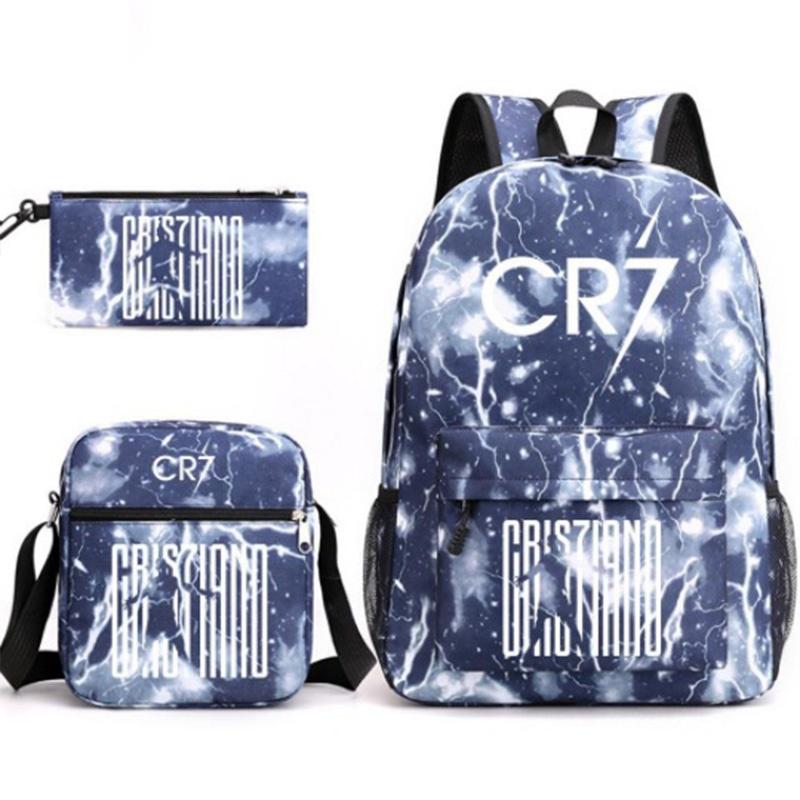 Fashionable Cr7c Teenager Backpack Set With Pen Bag Wholesale