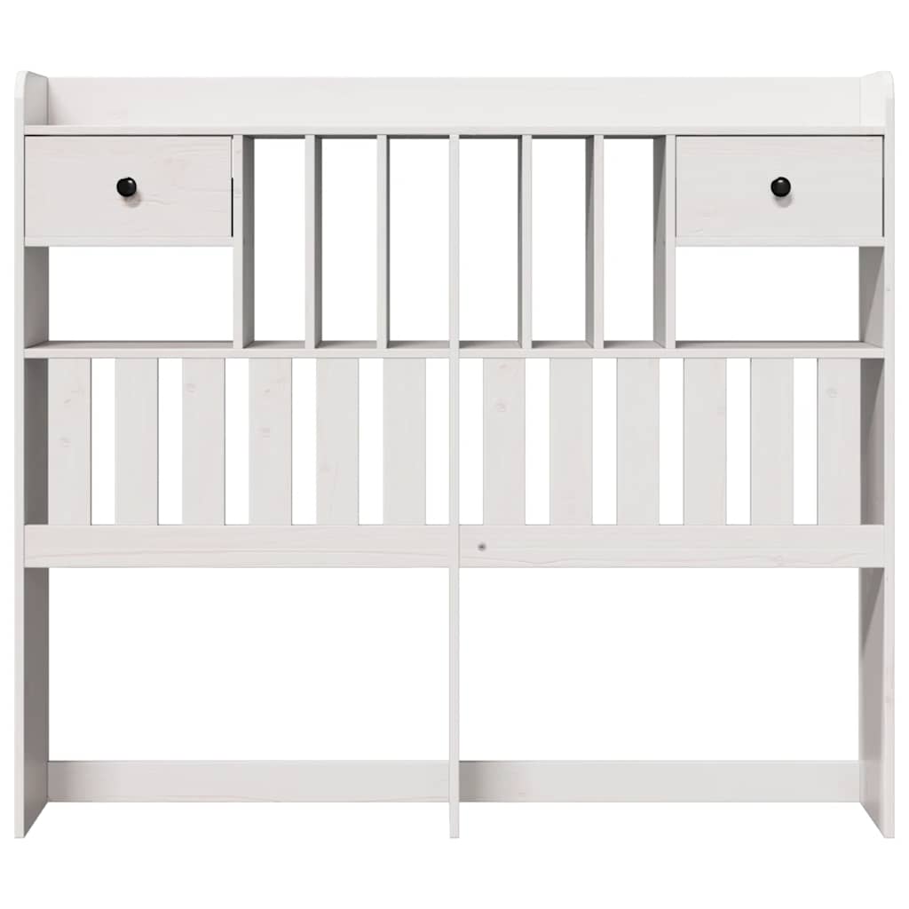 Headboard with Storage Space White 135 Cm Solid Pine Wood
