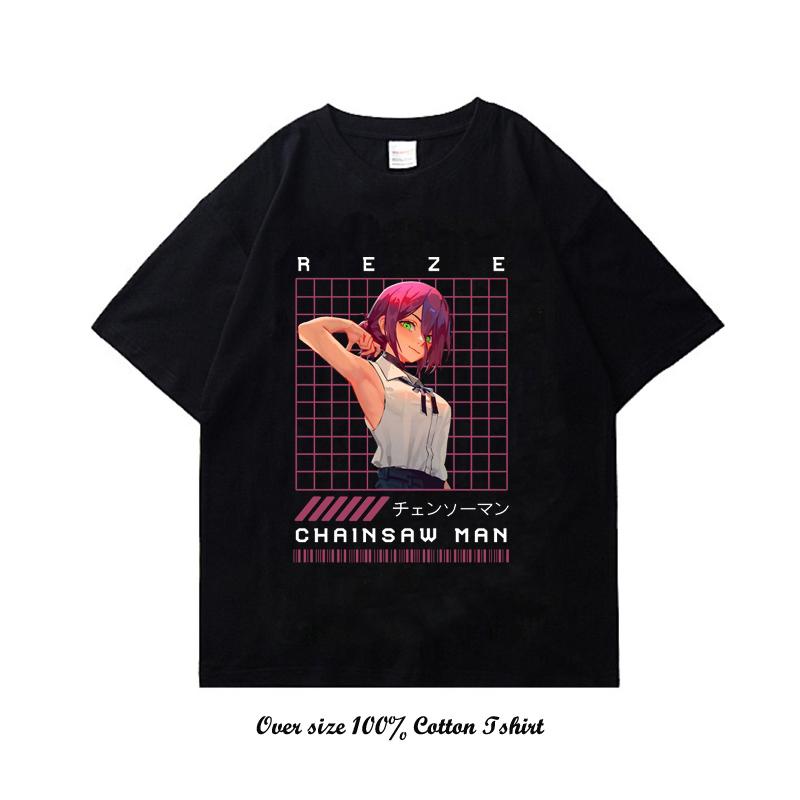 Unisex EU Japanese Anime Chainsaw Women T Shirt Cartoon Printing Cotton T-shirt Harajuku Graphic Tees Clothing Tops Tshirt Manga