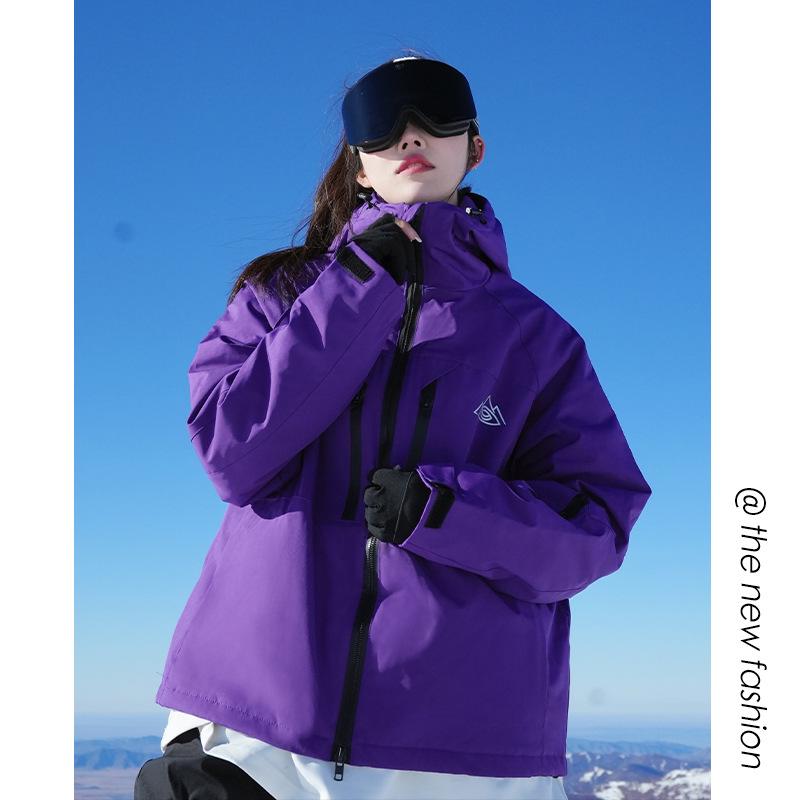 Unisex Purple Ski Suit Set -40℃ Cold Protection, Autumn/Winter Mountaineering Jacket