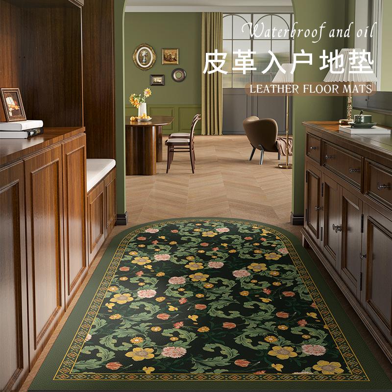 American Light Luxury Home Floor Mat, Waterproof And Non-Slip, Leave-In One Wipe, Arched Foot Mat, Home Entrance Door Inner Door Mat