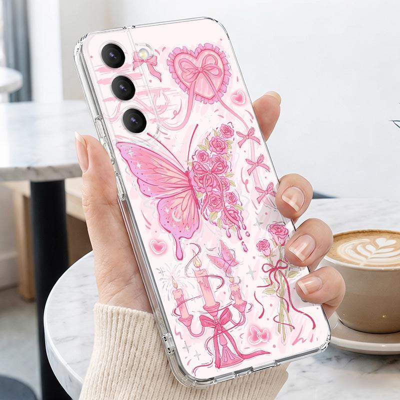 Colorful Butterfly Case For Samsung S26 Ultra S25 FE S24 S23 S22 Plus S21 A15 A25 A35 A55 A16 A26 A36 A56 A17 A37 A57 5G Clear TPU Soft Cover