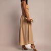 French Pleated Solid Color Suspender Dress Women's Summer New, Elegant Waist Swing Dress Showing Thin and Long