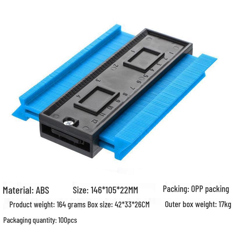 Multi-Size Contour Gauge Ruler - 5" & 10" ABS Plastic for Irregular Shapes in Woodworking