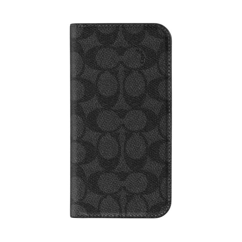 COACH Printed Logo Coated Canvas Mobile Phone Case Regular Unisex Couple Style Black black чёрный