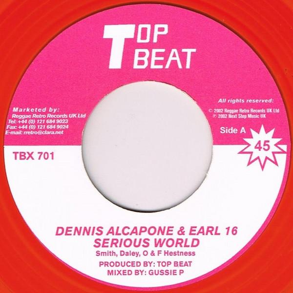 

7inch Record DENNIS ALCAPONE & EARL SIXTEEN - Serious World TBX701 Top Beat Record 2002 UK Reggae, Ska & Dub Used