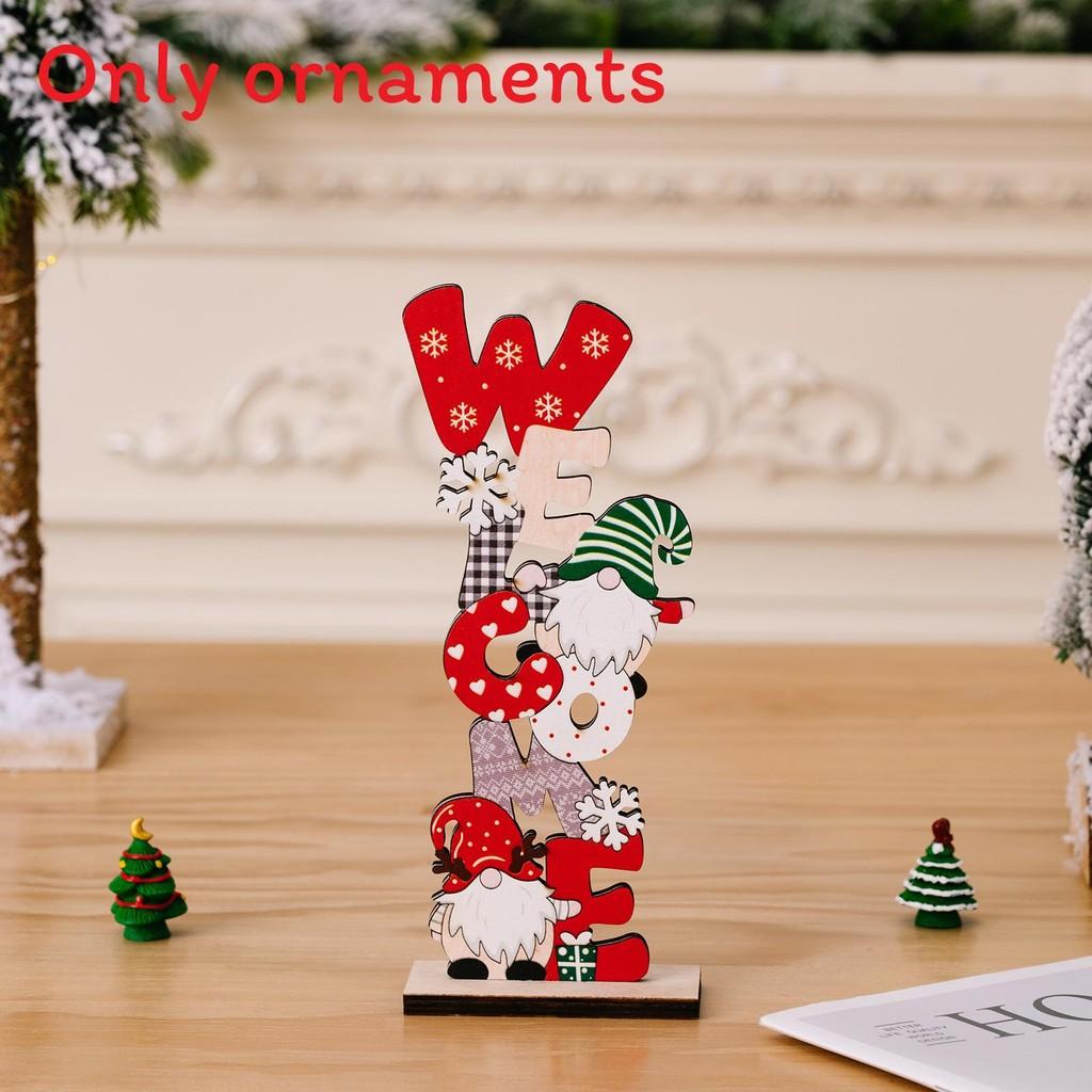 Desktop Figurine Christmas Wooden Decoration Printed Letter Noel Holidays Xmas