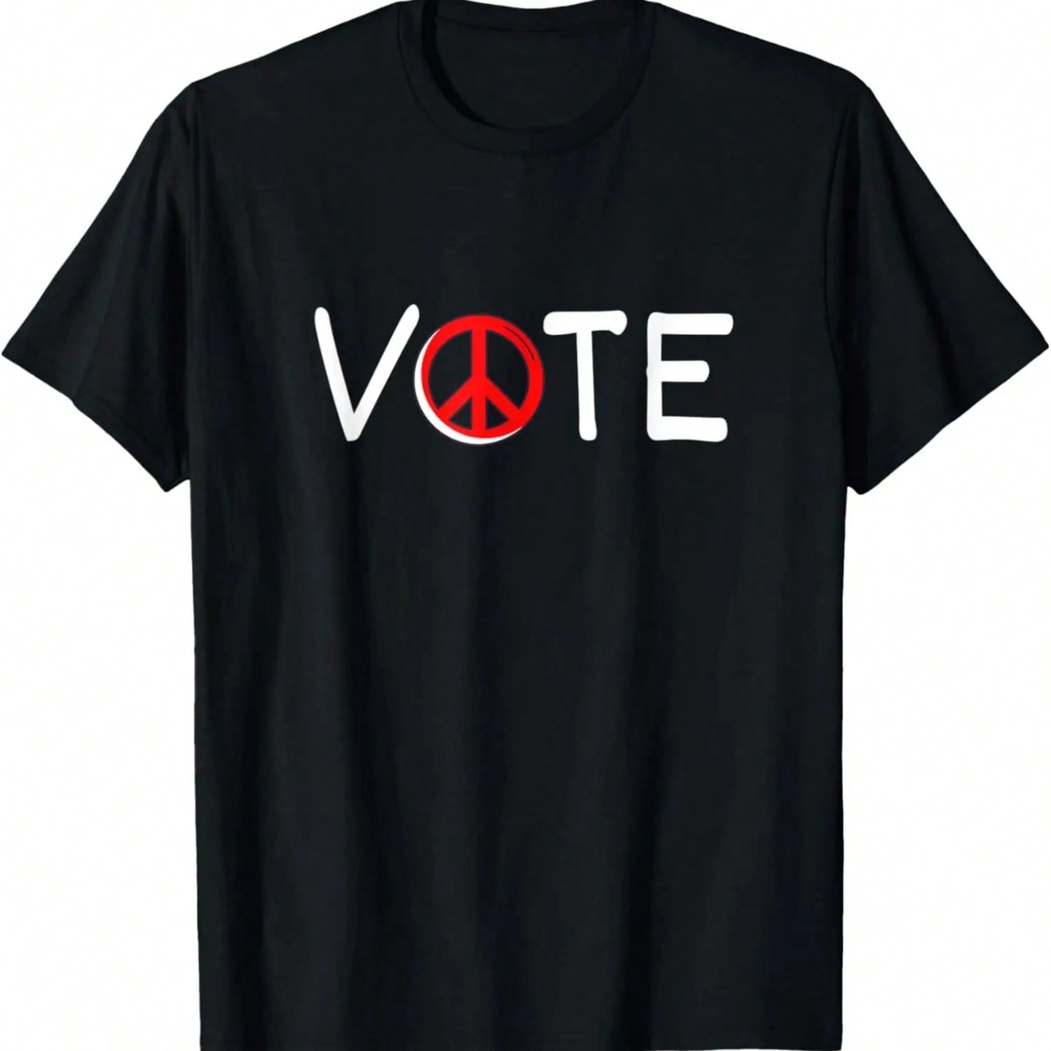 Vote Political  Retro Peace Sign Graphic T-Shirt,100% Cotton S